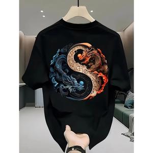 ブランド 100%アメリカンハイストリートラウンドネックTシャツ オーバーサイズハイセンス スタイリッシュカジュアルカップルトップス クルーネックれ