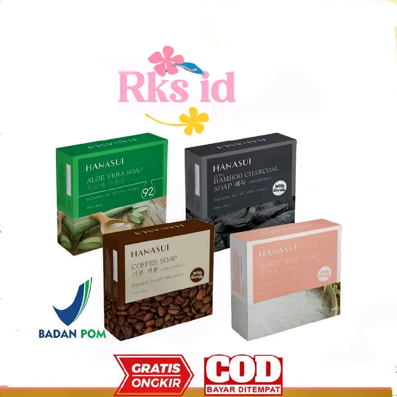 HANASUI Coffee Soap - White Rice - Bamboo Charcoal Scrub Membersihkan Perawatan 0