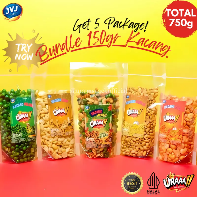 PAKET SERBA KACANG-KACANGAN & JAGUNG OPAK URAAA!! GET 5 PACKAGES 150GR Cemilan Food 1