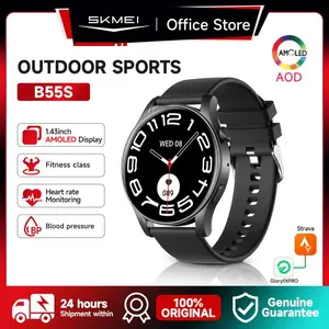SKMEI smartwatch B55S Jam Tangan Pintar Bluetooth, Tahan Air, Debu, Layar Monitor Amoled 100+ Mode Olahraga, IP68 Waterproof, Tahan Lama
