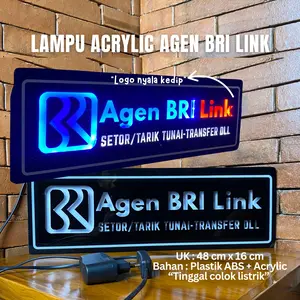 Lampu Neon sign/ Neon box mini/ Lampu tulisan penanda Usaha BRI LINK