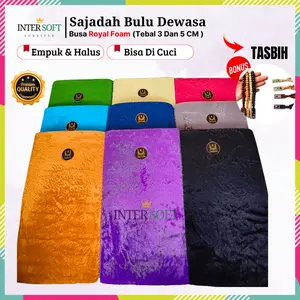 Sajadah Bulu Busa Royal Foam Tebal 5 Cm Premium Single Size Sejadah Dewasa Alas Sholat Lembut Tidak Mudah Kempes