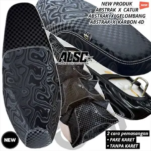SARUNG DAN KULIT JOK MOTOR VARIO,BEAT, SCOOPY,BAHAN ABSTRAK 3D KOMBINASI CATUR,GELOMBANG DAN KARBON 4D