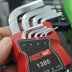 JLD Set Kunci L 9PCS Metrik Bintang/Hex Bola/Pendek dan Panjang CR-V Kualitas Handal Tahan Lama Cocok untuk Perbaikan DIY dan Mobil