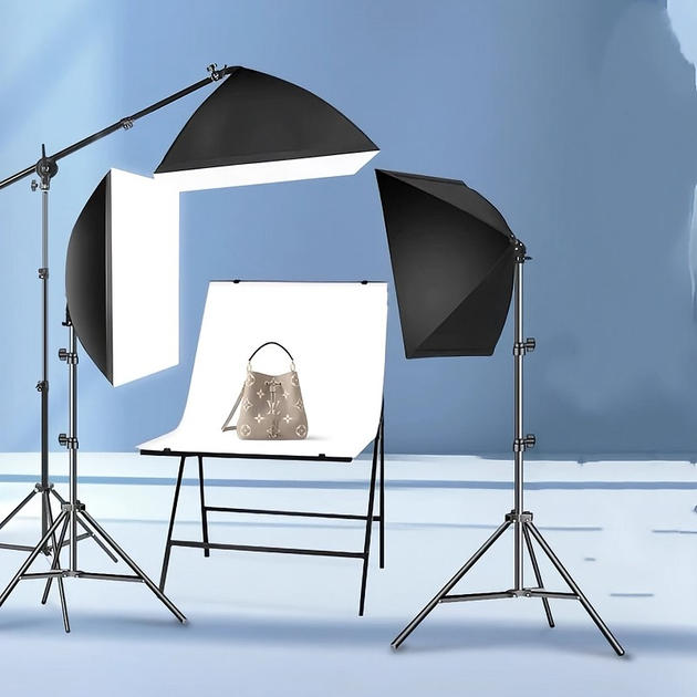 KIT 2 Softbox  Luz contínua 50x70cm Soquete e27 - Kit com Tripé