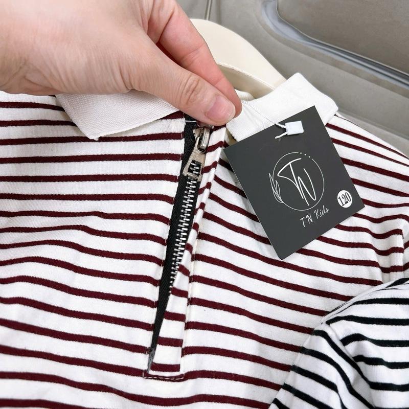 (22-52kg) Váy suông sọc cổ polo phối dây kéo cổ siêu đẹp cho bé gái diện mùa hè 7