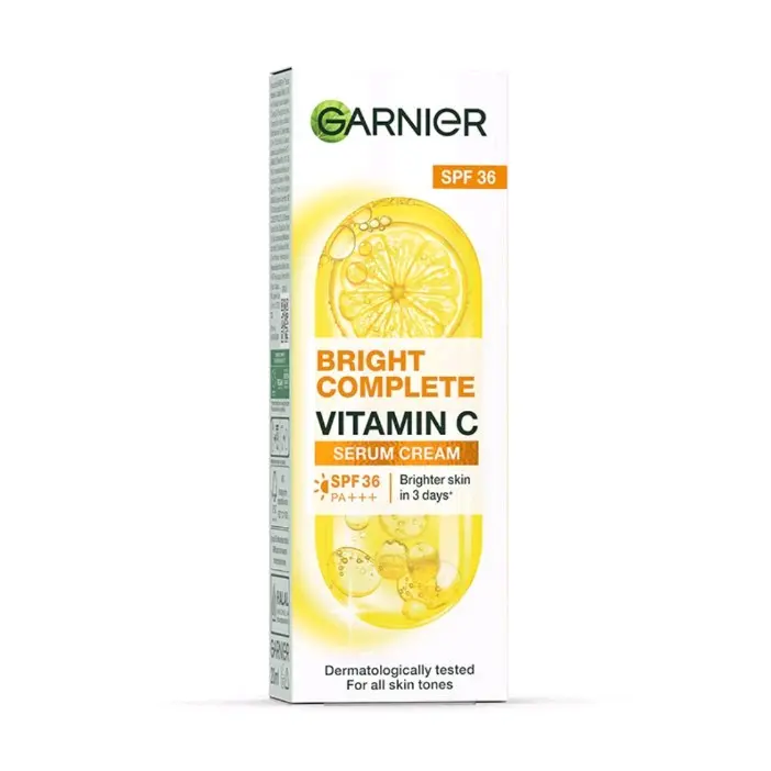 garnier bright complete vit C serum day cream spf36 20g