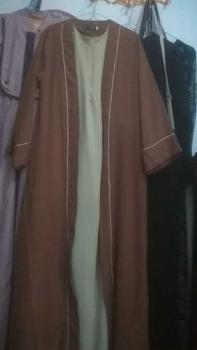 Product Review of ZARQA - Luna Gamis 2 | Abaya gamis sisesa Two Tone List Bisban Polos Muslim Turki Dewasa Remaja Lebaran terbaru 2025 Crinkle Mewah Maxi abaya santri Airflow Simple from S**a 8** 0