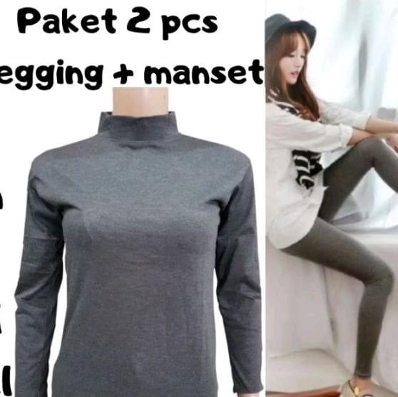 PAKET 2 PCS STELAN MANSET LENGAN PANJANG KRAH TINGGI KAOS MANSET KT 7