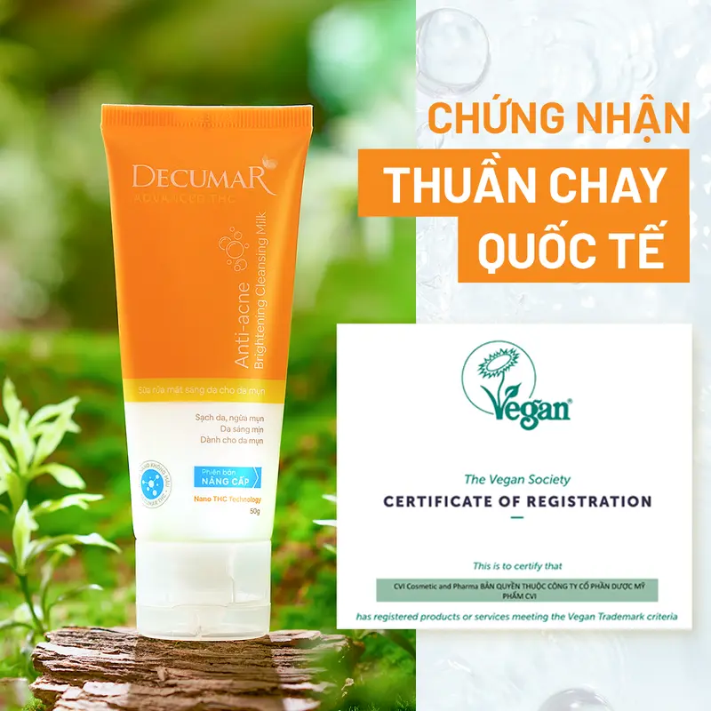 Sữa rửa mặt hỗ trợ  ngừa mụn sáng da Decumar . DSM02 3