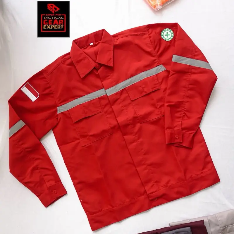 Kemeja safety first 01 kemeja lapangan kemeja kerja baju kerja proyek Pria Wanita Dewasa Panjang Katun 1