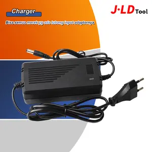 JLD Charger Baterai Cordless Adaptor 21V - 98V untuk Mesin Bor Kunci Pas Impak & Gerinda Dengan Input 100-240v Output 18v-24v 1A