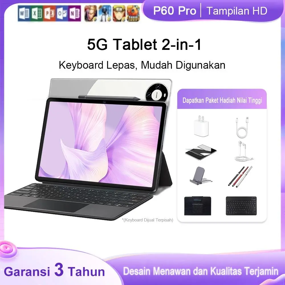 5G 2025 matepad P60 Pro 10.3" Tablet [8GB+8GB+1TB] | Pengalaman Pro Layaknya PC | 120Hz OLED Real Color FullView Display | Ultra-tipi