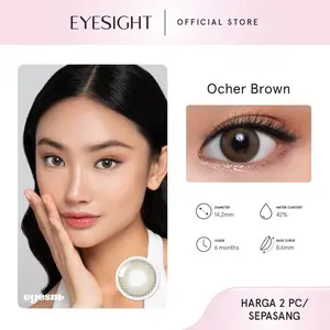 Softlens Eyesm Ocher Brown 14.2mm - Soflen Normal, Minus -0.50 s/d -8.00 (2pcs/sepasang)