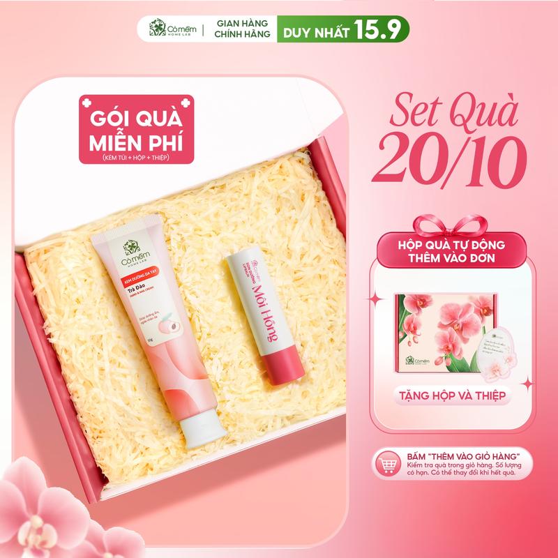 Combo Son Dưỡng Thiên Nhiên Và Kem Dưỡng Da Tay Dưỡng Ẩm Mềm Mịn Cỏ Mềm - Quà T