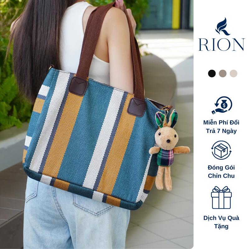 Túi Xách Nữ Đeo Chéo Bản To Phong Cách Vintage Vải Sợi Dệt Đựng Laptop, Giấy A4 Phù Hợp Đi Học Đi Làm Đi Chơi MC01