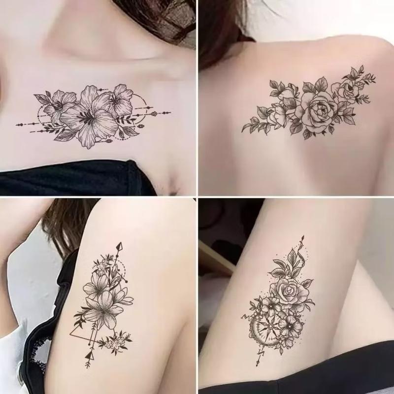 Tatto Temporer motif kecil, Tato temporary Stiker Tato Halal Naga Tengkorak iluminati kalajengking isi 2 pac random (BISA COD) Tubuh Bunga 3