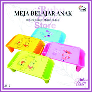 Meja Belajar Plastik Karakter Portable Anak Balita Sekolah PAUD SD Meja Laptop Alat Tulis Furniture