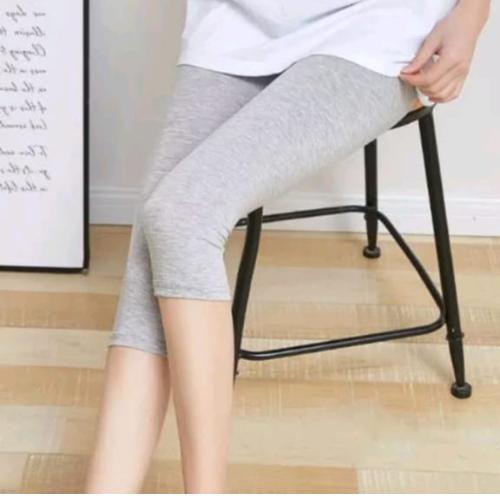LEGING KAOS RAYON 3/4 ELATIS PRAKTIS Legging Lembut Celana Wanita Nyaman Wanita Panjang Dewasa Katun Pendek Katun Pendek 0