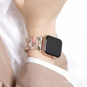 For Apple Watch strap band marbled strap Leisure strap Iwatch strap 2/3/4/5 /6/7/8/9/10/11 SE32 Resin strap 46mm 44mm 45 42 41 40 38mm