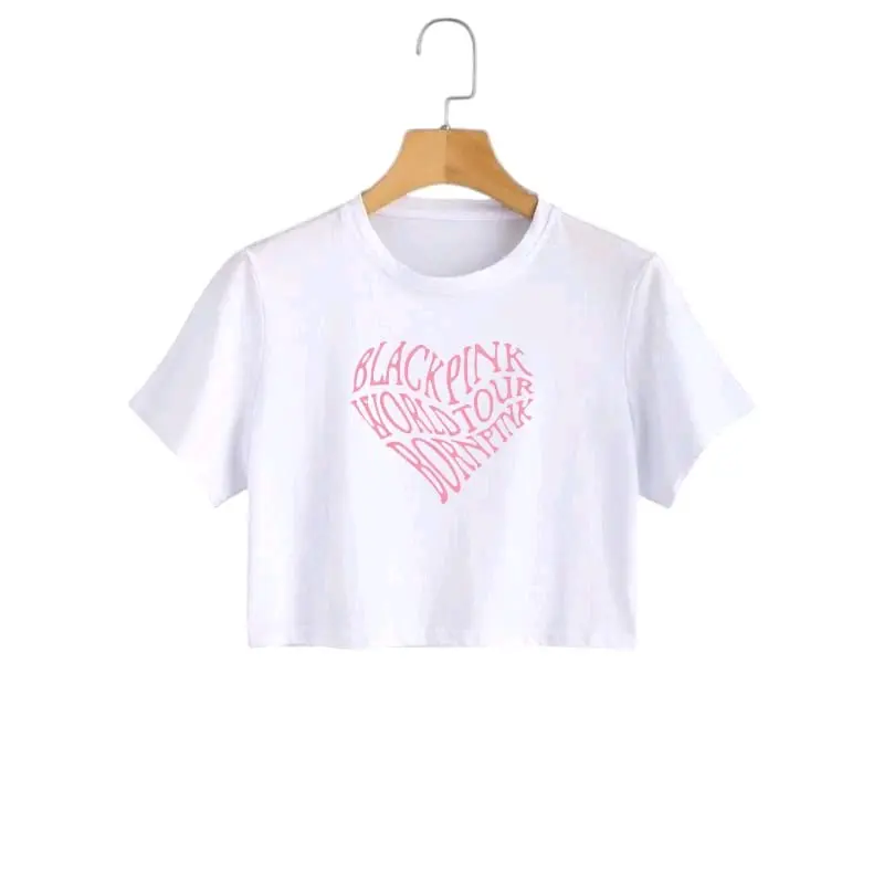 Atasan Crop Top Anak Perempuan remaja Usia 12-16 Tahun Model kekinian LOVE BLACKPINK Fashion 2