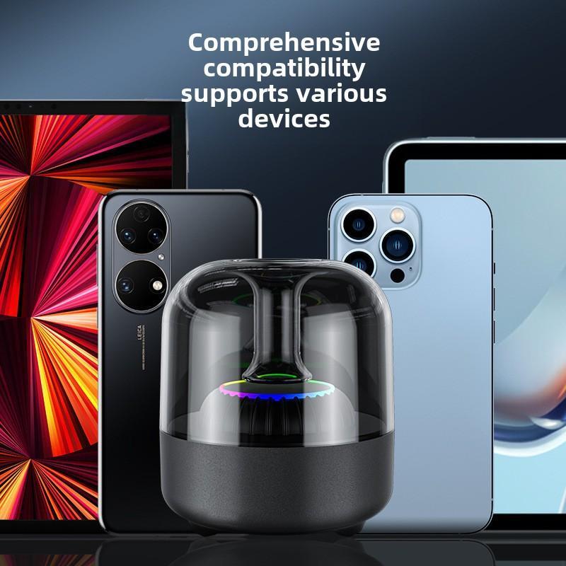 HIFI Stereo Sound Subwoofers, KTV Speaker Subwoofer with RGB Colorful LED Lights, Karaoke Machine Sound System for Outdoor Sports Travel, Audio Device, Room Accessories Loa Củ Loa Bluetooth Nghe Nhạc 2
