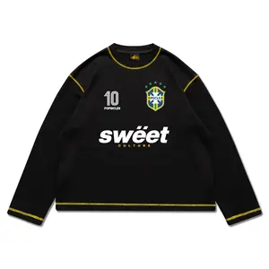 Popsicles Longsleeve Boxy Lengan Panjang Stiching Elite Performance - Kaos Boxy Crop Longsleeve Stiching Yellow