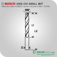 Gambar Bosch Metal Drill Bit / Mata Bor Besi COBALT 3MM - 13MM HSS-Co - 3 mm dari Teknikmart Kota Semarang 2 Tokopedia