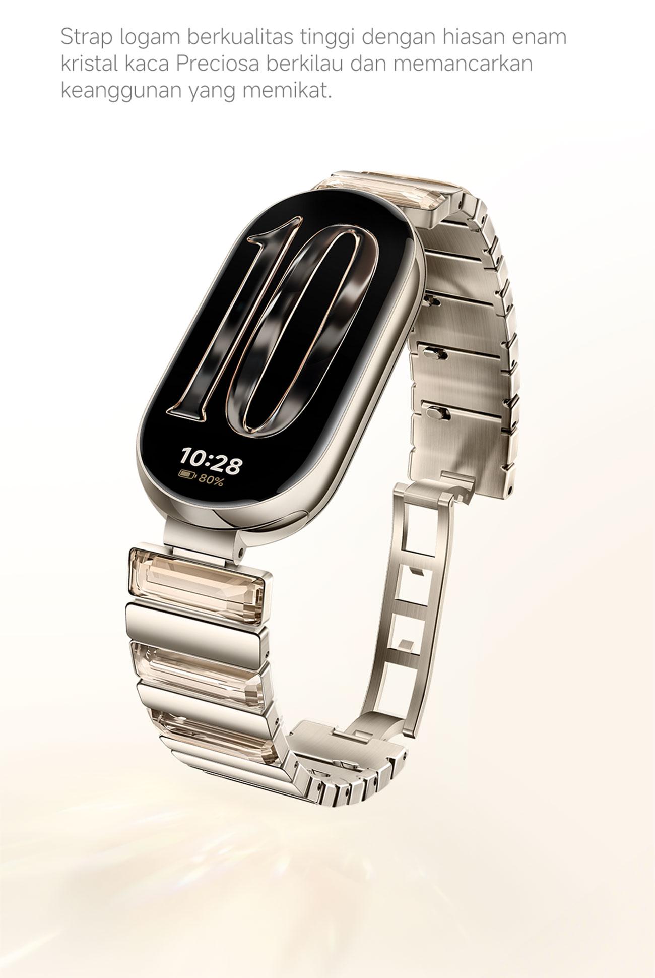 [toni_cu] Xiaomi Smart Band 10 | 1.72" AMOLED display in a sleek design | Premium style with colorful and ceramic frame edition | Premium metal strap with crystal-glass glimmer edition | 150+ sports modes with sleep and heart tracking [Official Store]