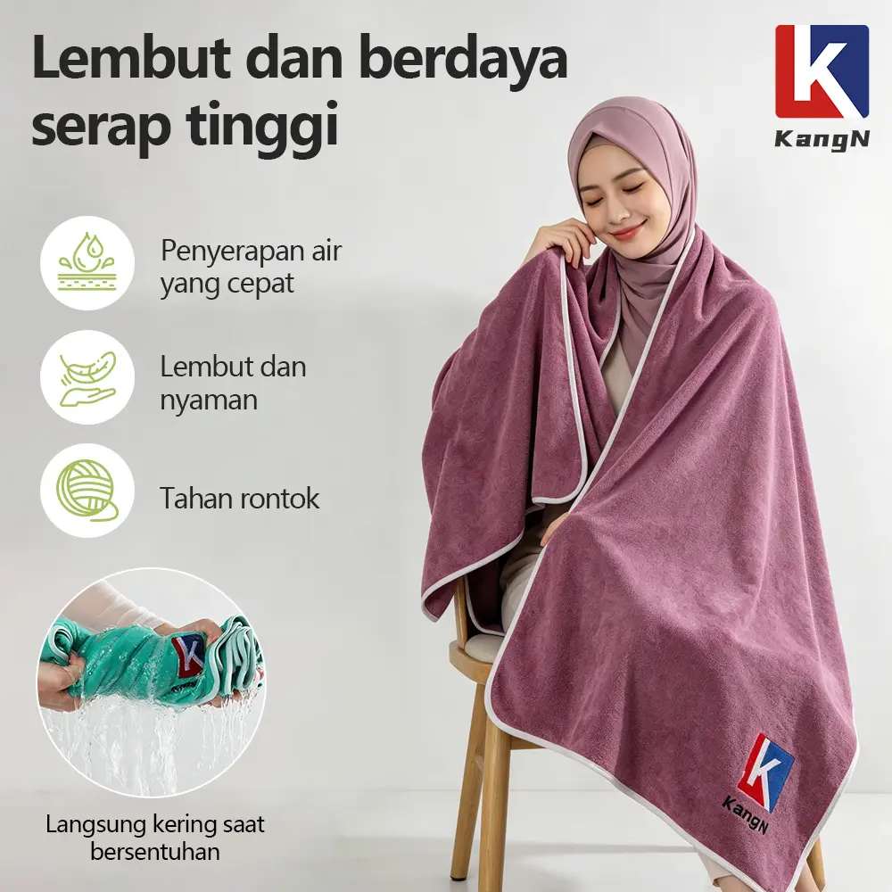 Handuk mandi baru yang menyerap air dan cepat kering untuk pria dan wanita.Berkualitas tinggi untuk penggunaan di rumah, mandi, berenang di luar ruangan, bebas serat, menyerap air, cepat kering, lembut, bergaya,dan desain sederhana. Tersedia dalam 5 warna
