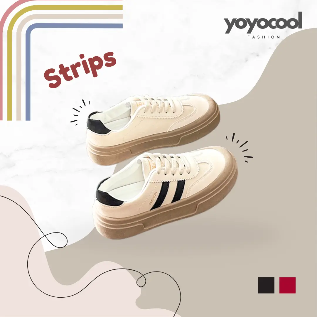 RT Strips Shoes / Sepatu Casual / Sepatu Wanita Sneakers / Sepatu Fashion Karet / Korean Look