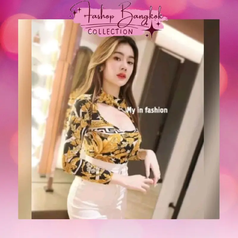 Bodysuit Atasan Lengan Panjang/Pendek Wanita Bangkok - 7 5
