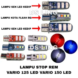 PAKET LAMPU STOP REM DAN LAMPU KOTA VARIO 125 LED VARIO 150 KZR / LAMPU STOP REM VARIO 125 LED VARIO 150 LED 2 STOP REM KEDIP + 1 LAMPU KOTA FLASH RGB BATIK
