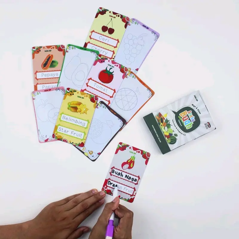 FLASH CARD WIPE & CLEAN ( FREE SPIDOL ) FLASH CARD/ EDUKASI ANAK/ EDUKASI 2
