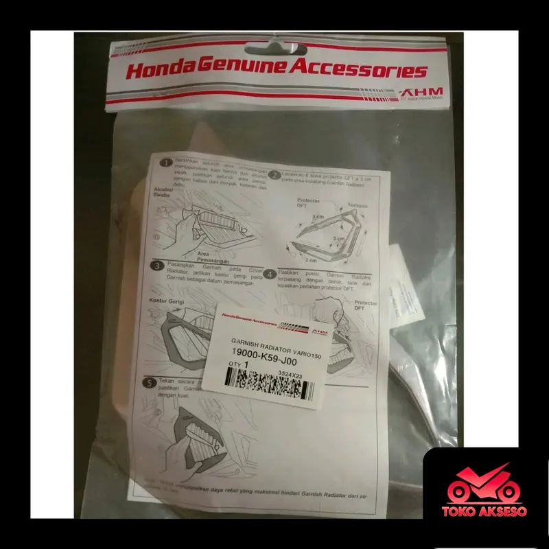 Garnish Cover Radiator Honda New Vario 125 & 150 Esp Chrome Original Honda (2018 - Sekarang) aksesoris motor 2