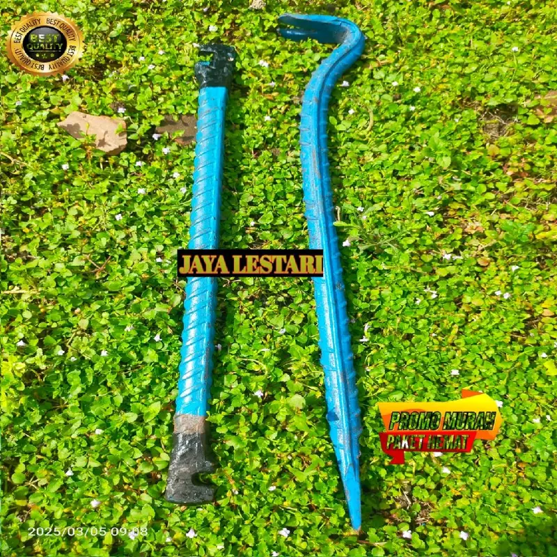 paket 2 pcs linggis kunci besi beton ulir uk 8x10 kualitas bagus 0