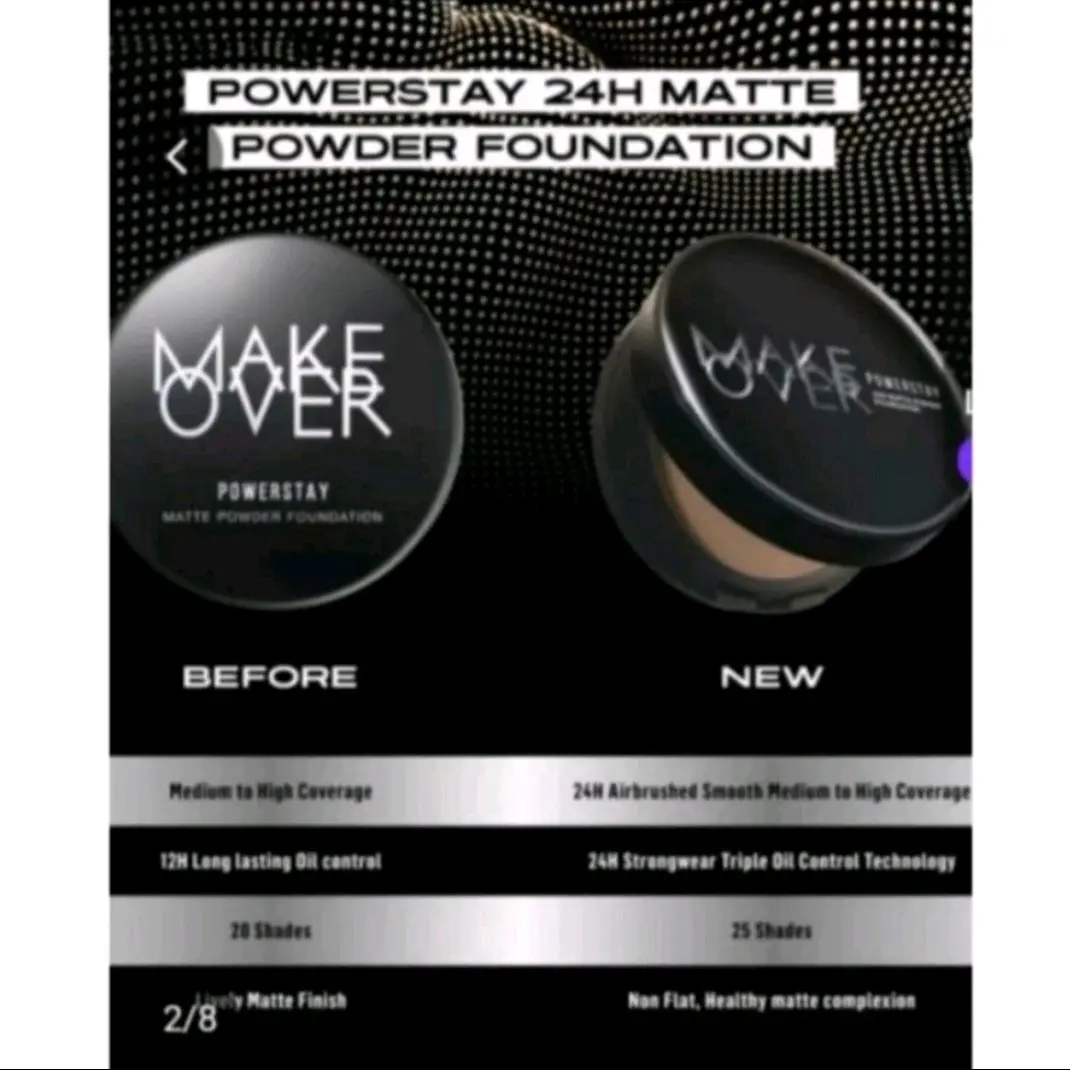 MAKE OVER POWERSTAY MATTE POWDER FOUNDETION 24 HOUR TWC 22gr
