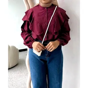 YURE BLOUSE RAFFLE Atasan wanita Polo Linen