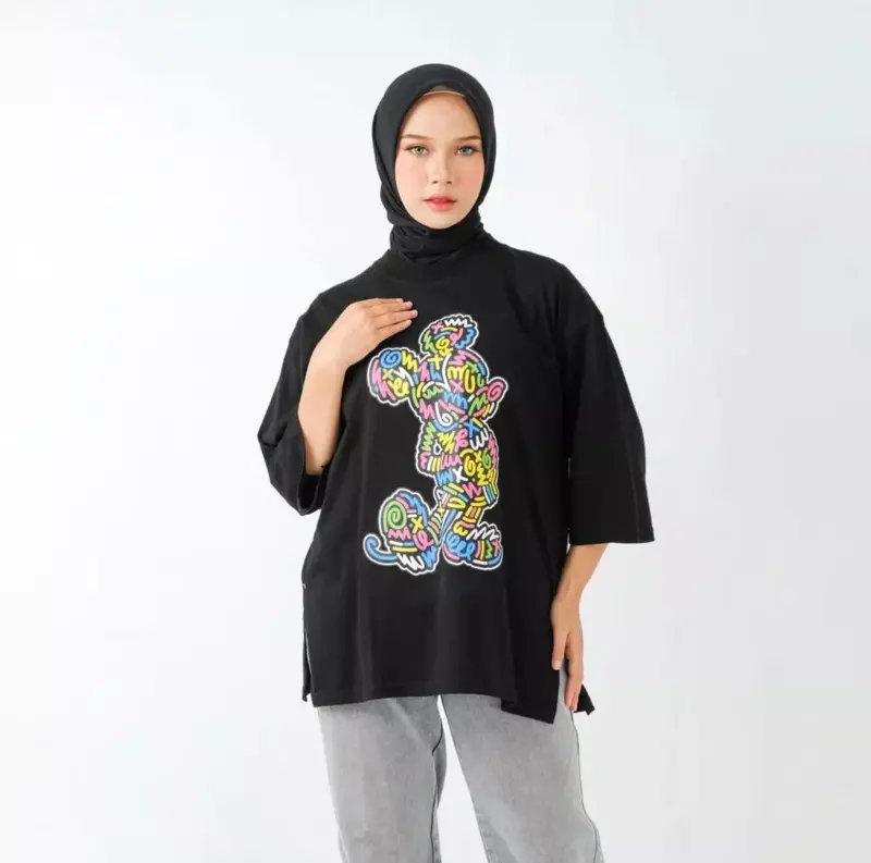 Kaos Sweater Atasan Oversize Wanita Lengan Panjang 0