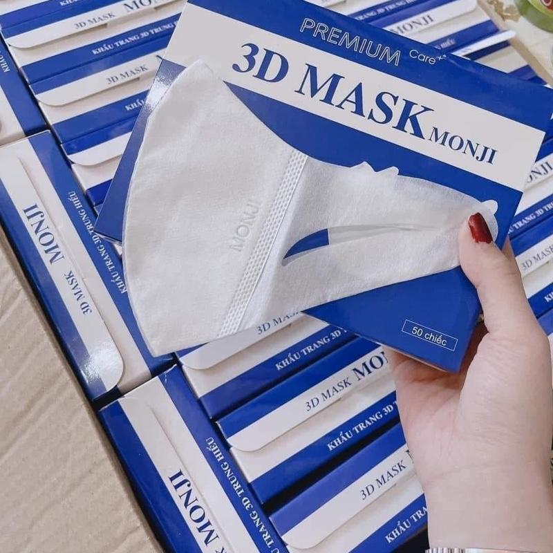 Hộp 50 chiếc khẩu trang 3D Monji quai vải êm ái mặt nhỏ Phụ Kiện thời trang