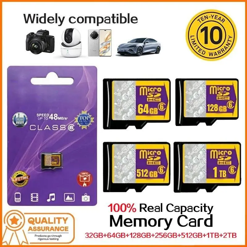 Micro SD Turbo Series Class 10 100MB/s | Memory Card | 256 GB | 128GB | 64GB | - VGEN 128 Gb Storage