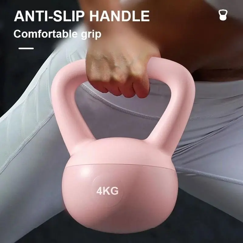 {MR-LINQM}Peralatan Kebugaran Canggih, Kettlebell Latihan Kekuatan, Kettlebell Lembut Wanita Pria Angkat Berat SportsGrip Otot 2