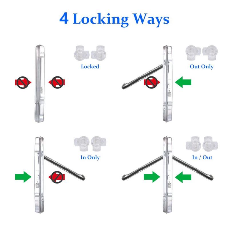 Small Pet Supplies Round Dog Cat Flap Door 4 Ways Lock Pets Dog Door Window Mute Opening Cat Interior Door Window Gate 4