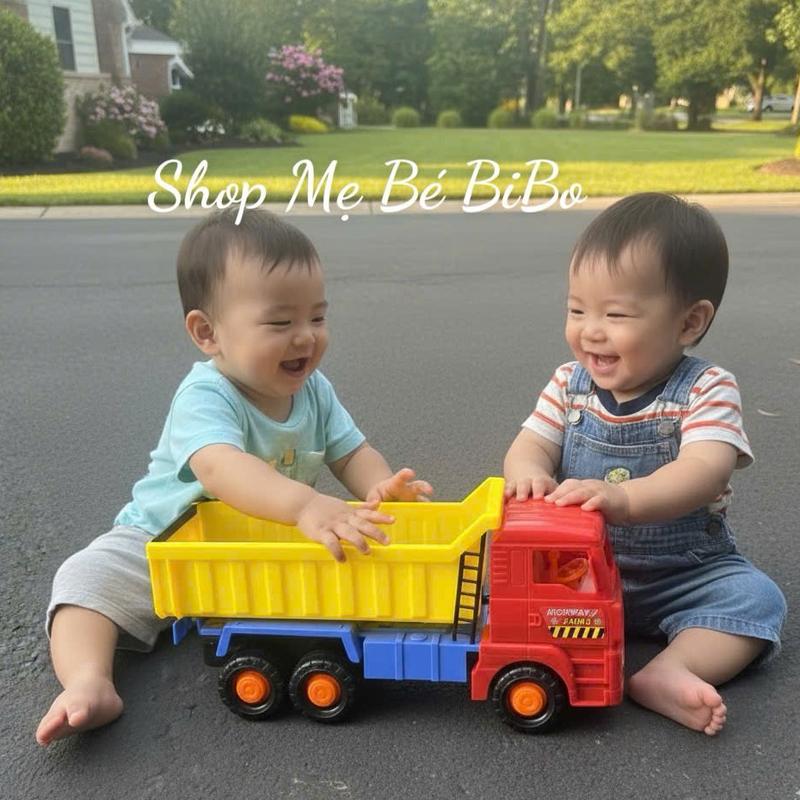 Đồ Chơi Xe Ben Công Trình Dài 35cm Chở Cát Cho Bé Hàng Việt Nam Nhựa abs an toàn trẻ nhỏ Toy