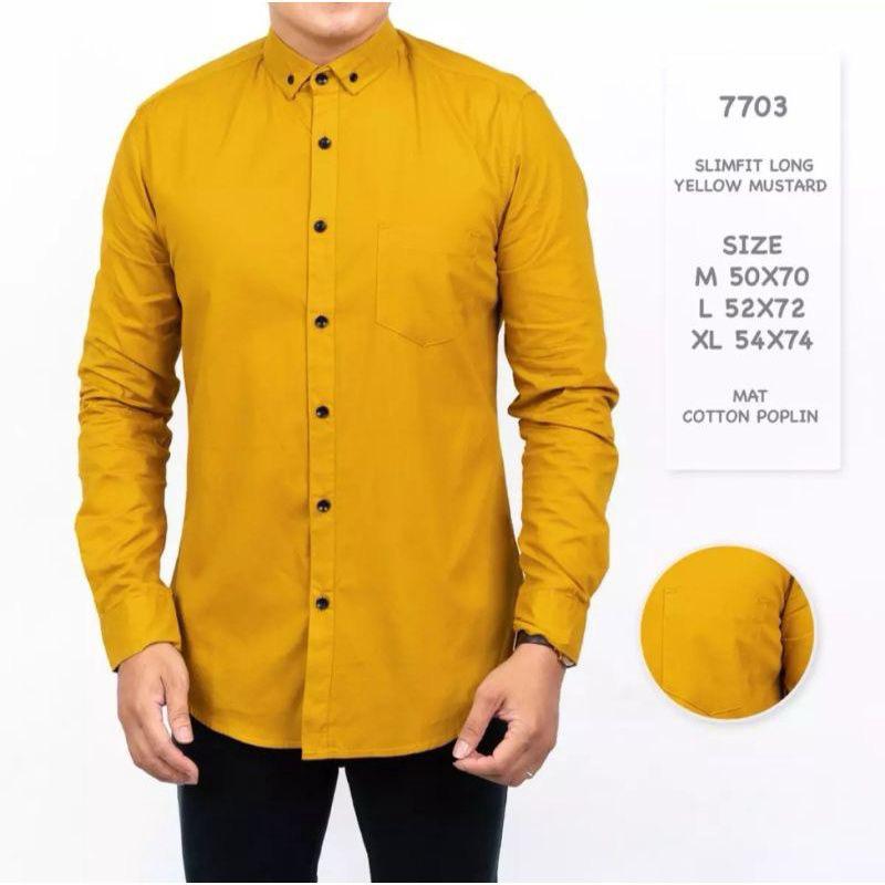 Kemeja Pria Dewasa Lengan Panjang Warna Dark Grey Kasual Slimfit Hem Cowo Formal Baju Casual 5