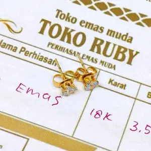 [PROMO] Anting Emas Muda Anting Tusuk Mata Satu Perhiasan Awet Dan Tahan Lama Murah