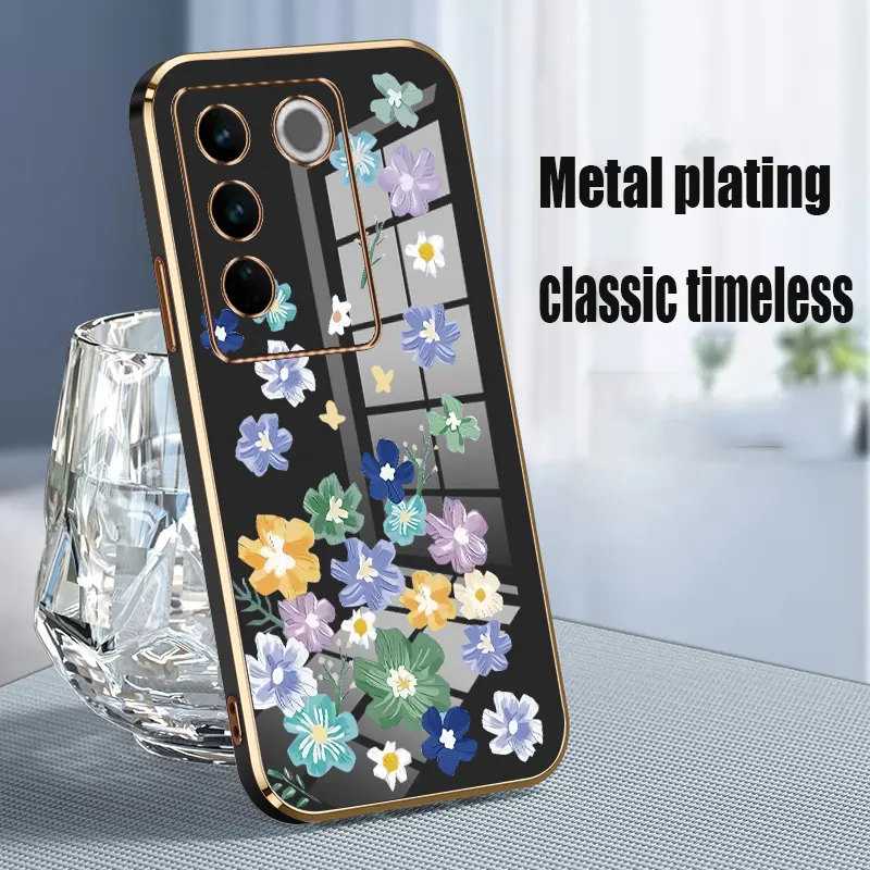 Bunga-bunga indah casing ponsel soft shell casing hp phone case for vivo V27E S16E,Bunga-bunga indah pattern,cute,TPU material,Bunga-bunga indah,cover,softcase,casing hp