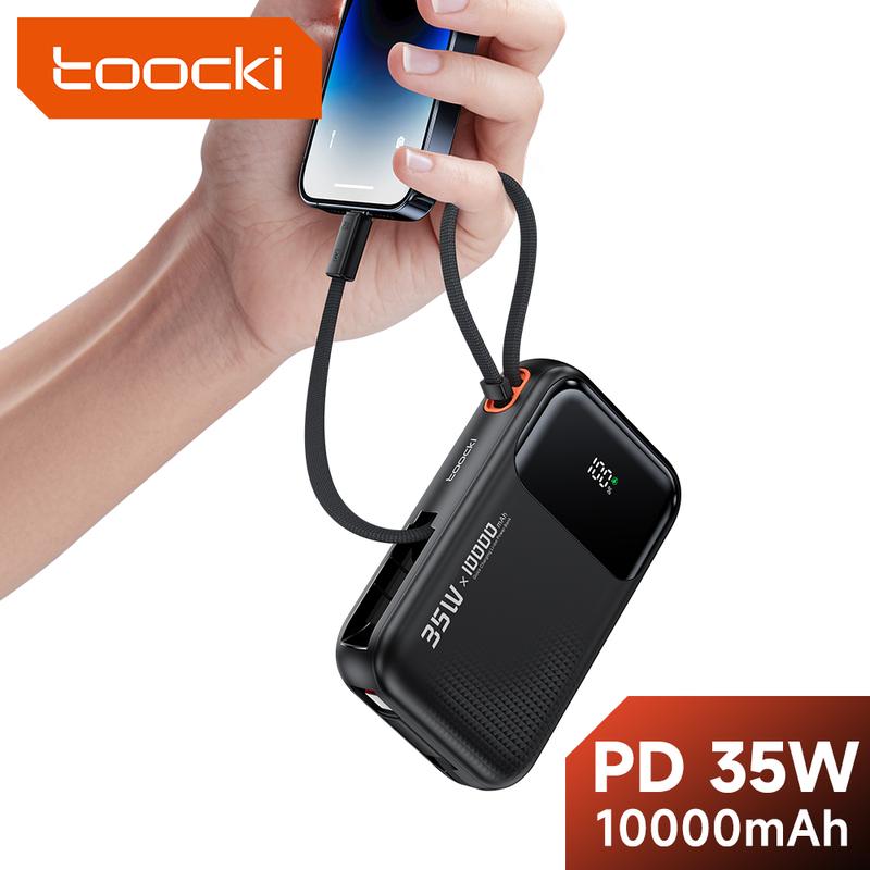  Pin Sạc Dự Phòng Toocki PD 35W Dung Lượng 10000mAh Sạc Nhanh Màn Hình Kỹ Thuật Số LED Sạc Pin Cầm Tay Tương Thích Với iPhone 16 15 14 13 12 Pro Max Samsung Xiaomi 