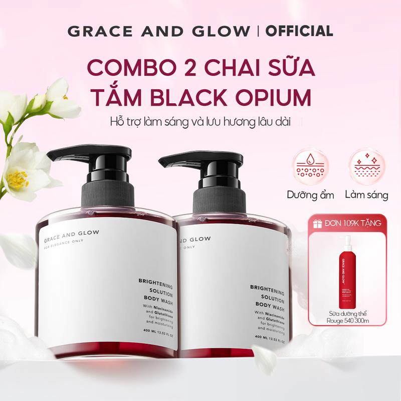 Kèm quà tặng 2 IN 1 Combo sữa tắm Grace and Glow 400ml trắng da thơm lâu dưỡng ẩm tẩy da chết sữa tắm nữ sữa tắm nước hoa