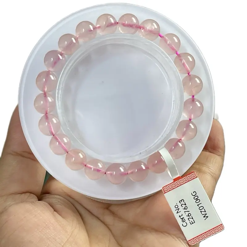 Natural rose quartz bracelet mad rq
